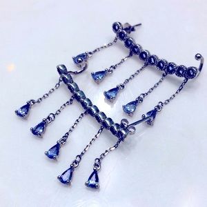 Tanzanite & 14K White Gold Plated